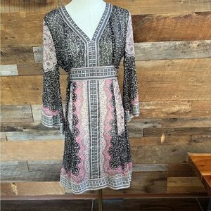 INC International Concepts multicolored knee-length long sleeve dress